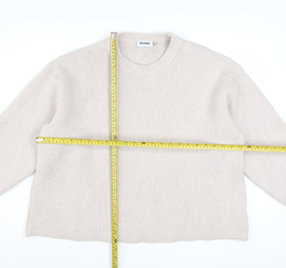 Weekday Women Beige Wool Blend Chunky Knit Jumper L