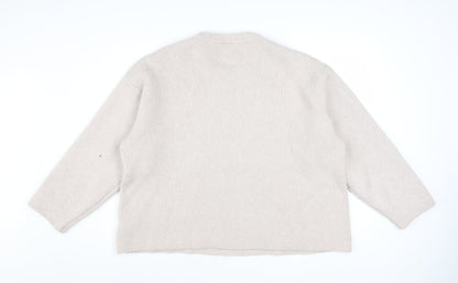 Weekday Women Beige Wool Blend Chunky Knit Jumper L