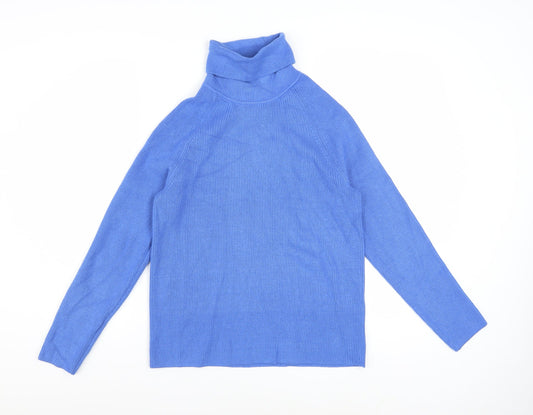 Marks and Spencer Women’s Blue Roll Neck Knit Jumper Size S