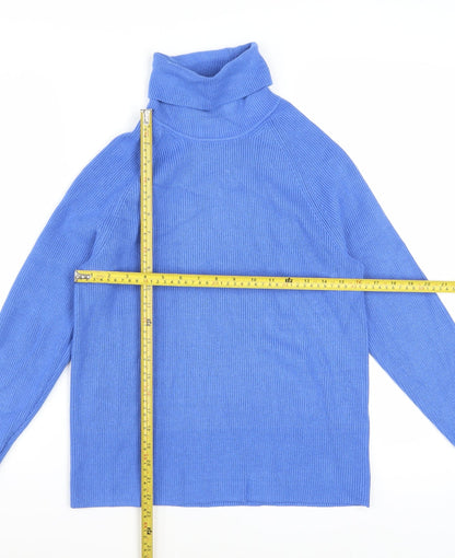 Marks and Spencer Women’s Blue Roll Neck Knit Jumper Size S