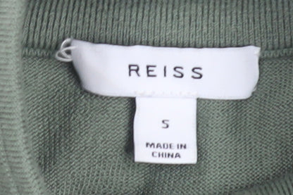 Reiss Men’s Green Wool Blend Half Zip High Neck Jumper Size S