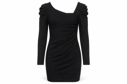 ON LINE Women’s Black Size 12 Bodycon Ruched Long Sleeve Dress