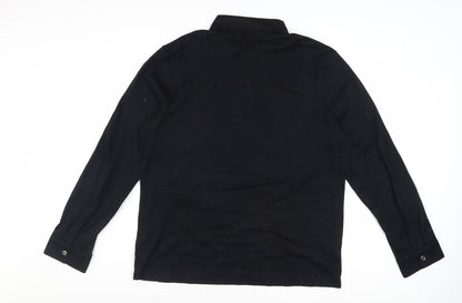 Marks and Spencer Autograph Men's Black Long Sleeve Cotton Polo Shirt L