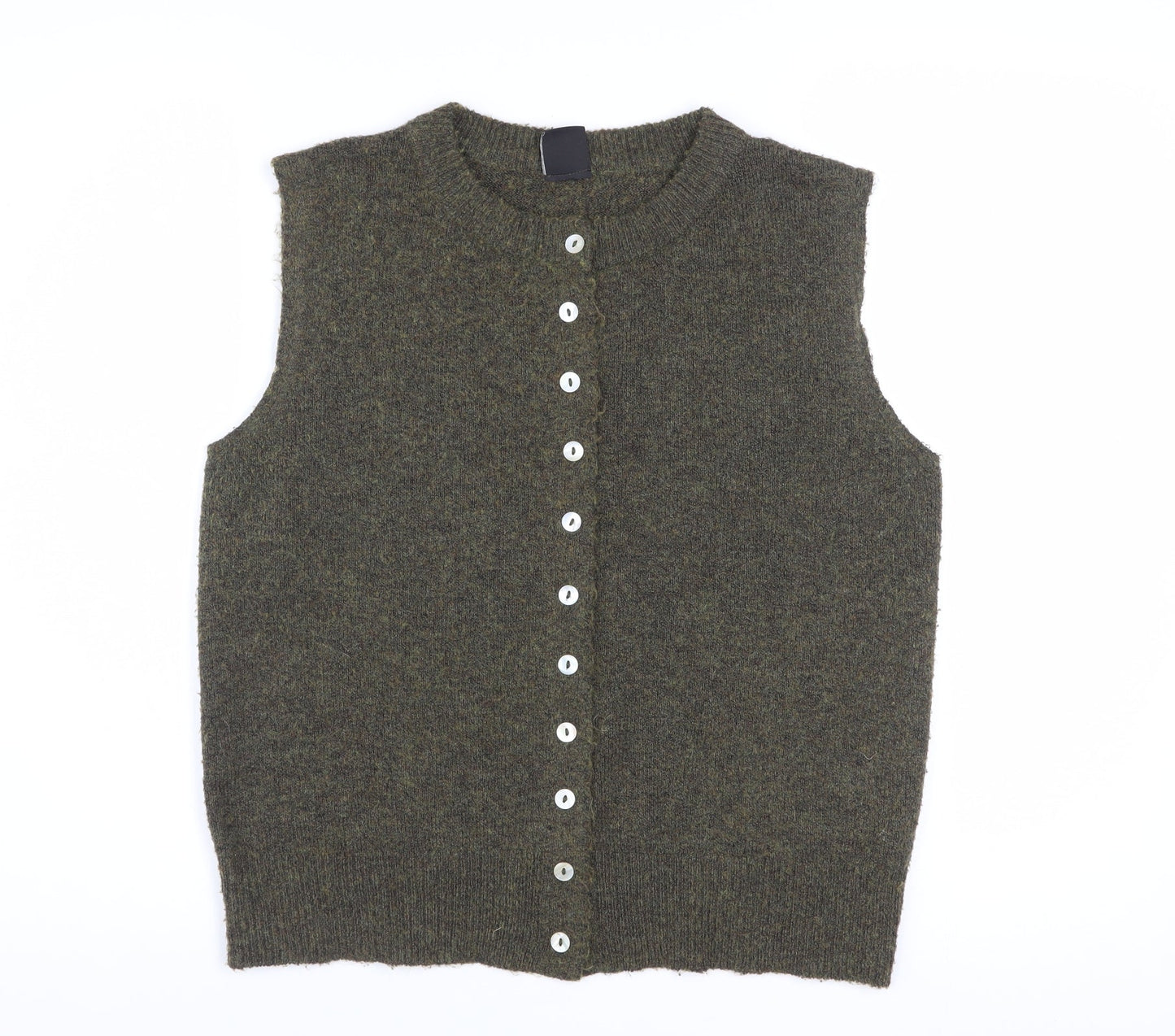 Urban Outfitters Women’s Green Sleeveless Knit Button Cardigan S