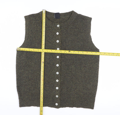 Urban Outfitters Women’s Green Sleeveless Knit Button Cardigan S