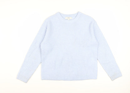 Marks and Spencer Women Blue Knit Crew Neck Jumper Size S