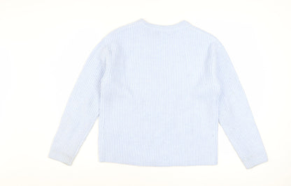 Marks and Spencer Women Blue Knit Crew Neck Jumper Size S
