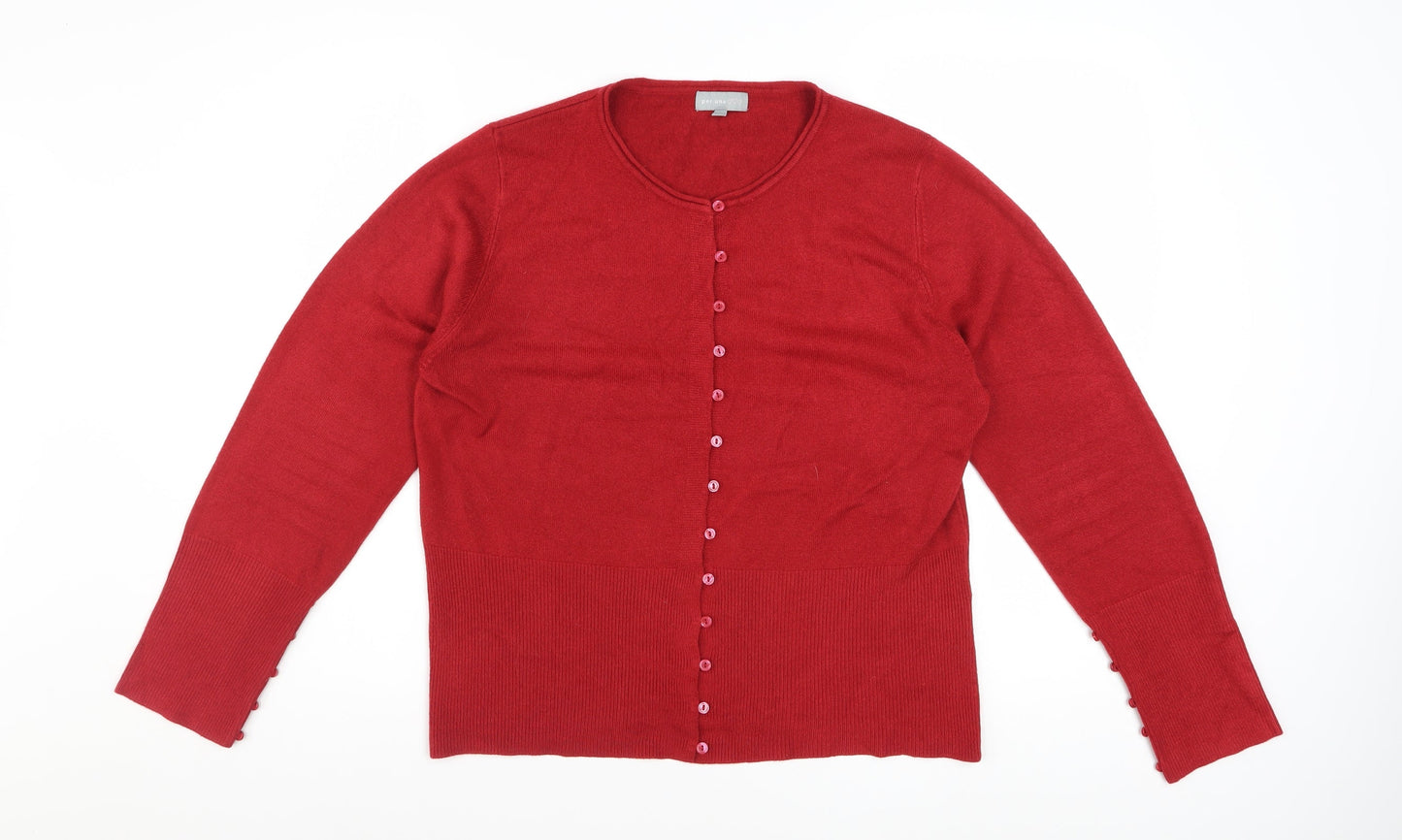 Marks and Spencer Per Una Red Womens Size 18 Cardigan Jumper