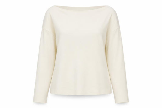 ASOS DESIGN Women Ivory Boat Neck Long Sleeve Pullover Jumper Size S