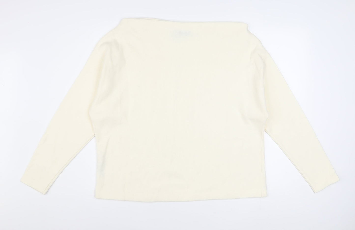 ASOS DESIGN Women Ivory Boat Neck Long Sleeve Pullover Jumper Size S