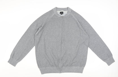 EASY Women's Grey Full Zip Knit Jumper XL Casual Lightweight