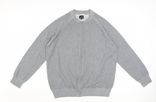 EASY Women's Grey Full Zip Knit Jumper XL Casual Lightweight