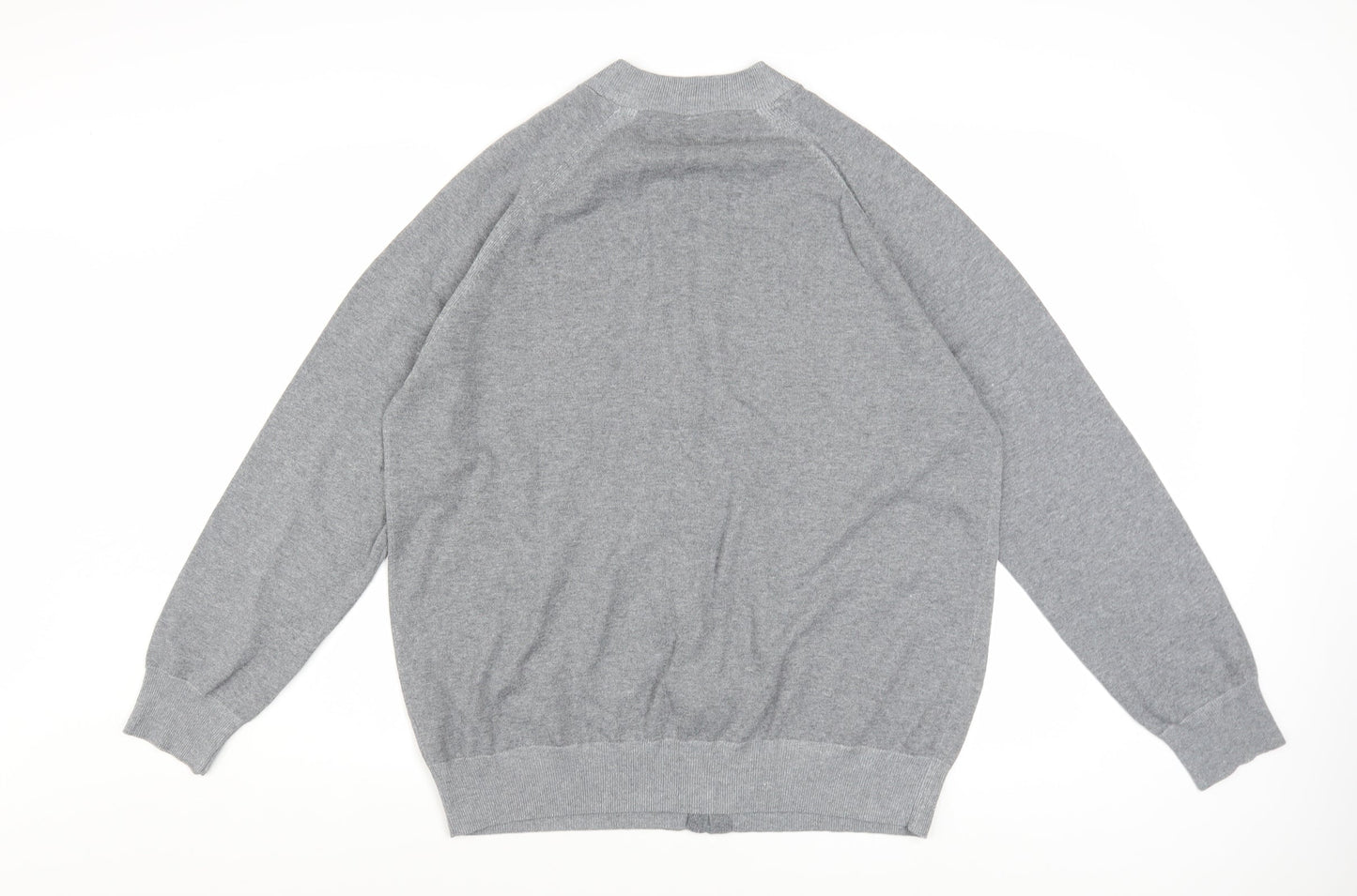 EASY Women's Grey Full Zip Knit Jumper XL Casual Lightweight