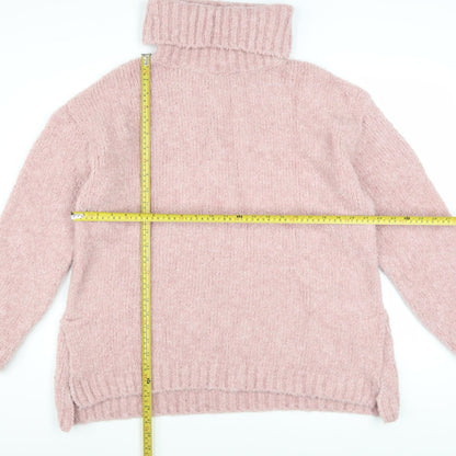 V by Very Women Pink Roll Neck Chunky Knit Jumper Size 12
