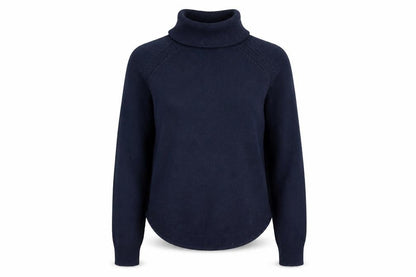 White Stuff Women Blue Roll Neck Merino Wool Pullover Jumper UK 12