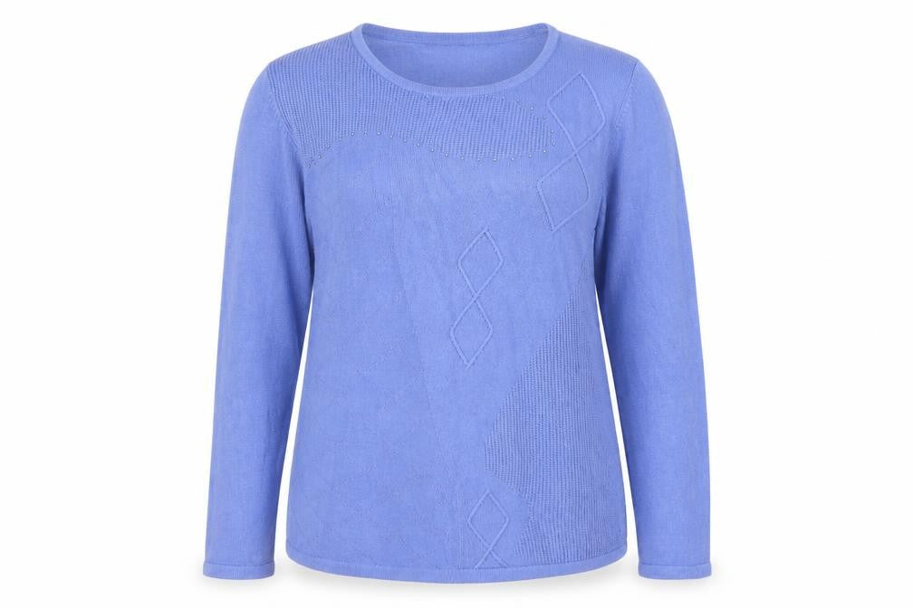 Anna Rose Women's Blue Mist Long Sleeve Acrylic Jumper L