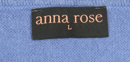 Anna Rose Women's Blue Mist Long Sleeve Acrylic Jumper L