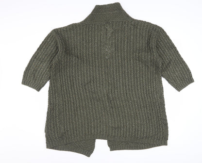 Fat Face Women's Green Chunky Knit Open Cardigan Size 12