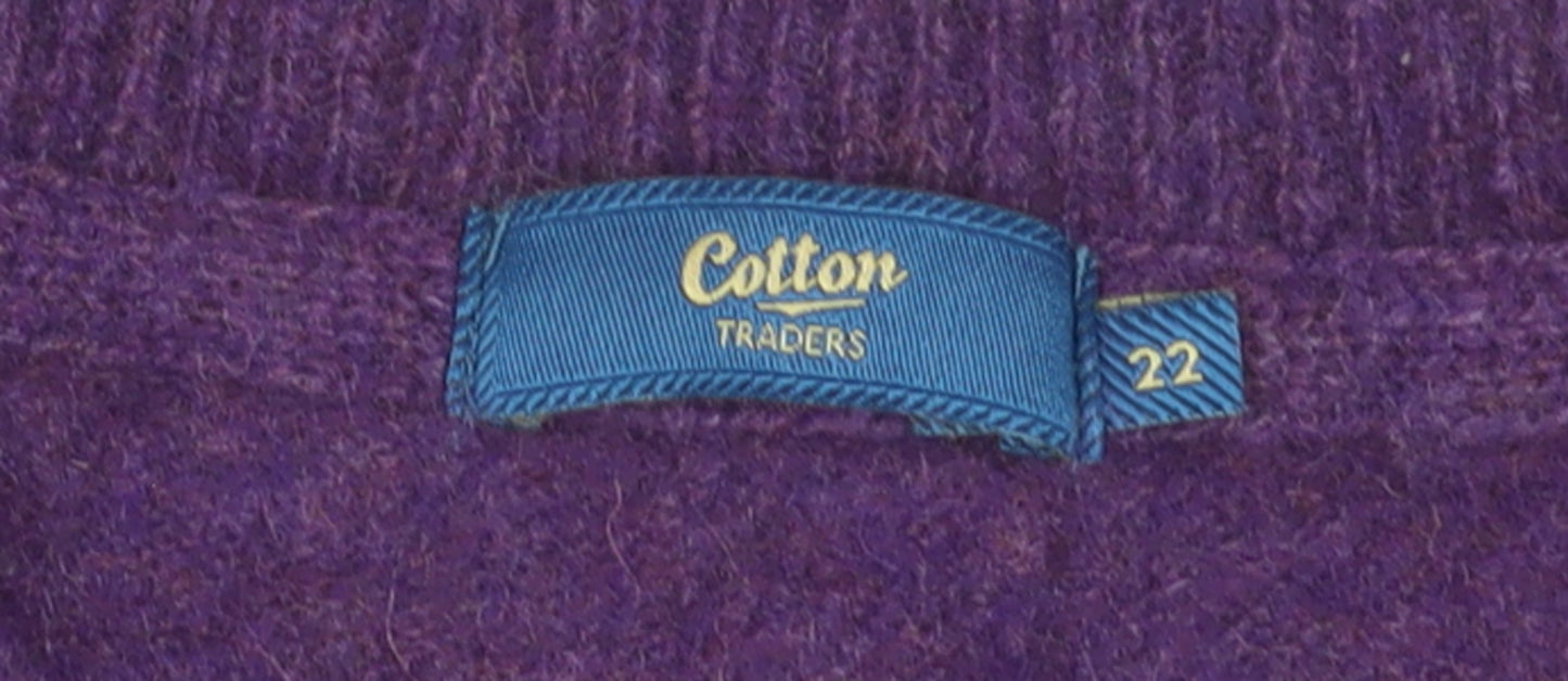 Cotton Traders Women's Purple Wool Blend Sleeveless V-Neck Vest Size 22