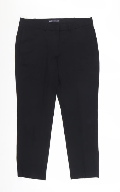 Marks and Spencer Women’s Black Size 12 Cropped Stretch Trousers