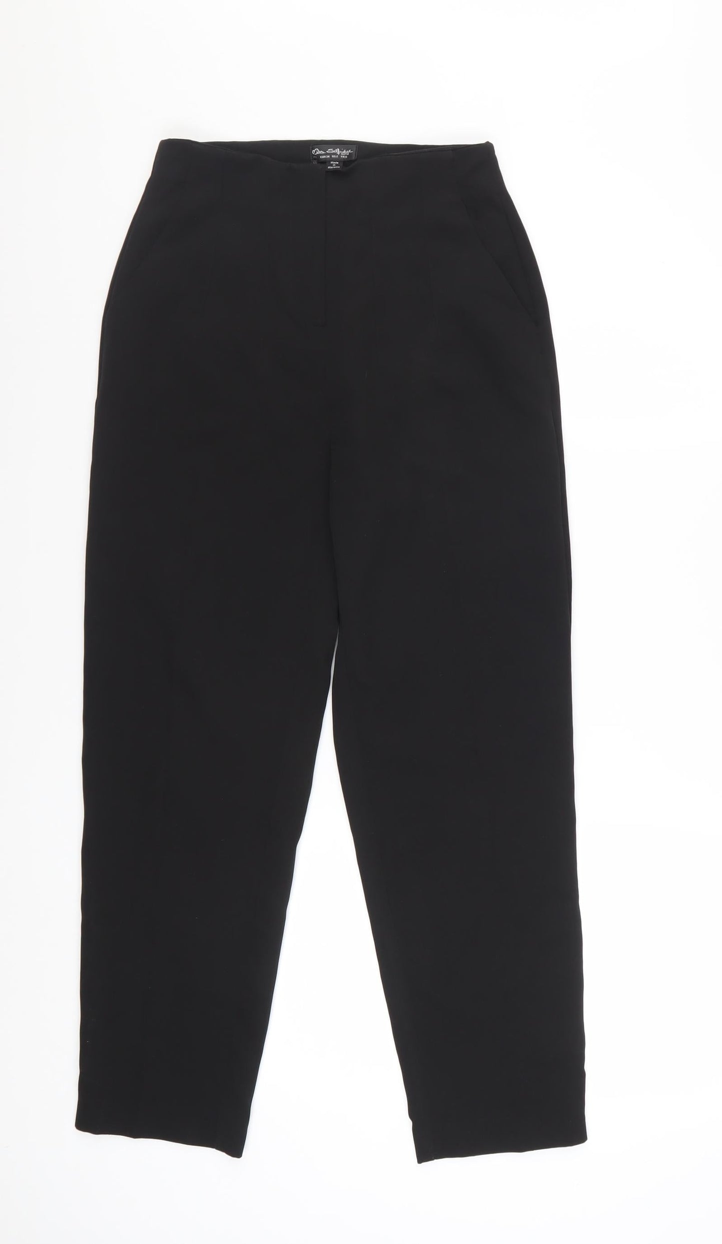 Miss Selfridge Women’s Black High Rise Slim Tapered Trousers Size 6