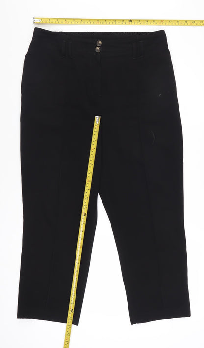 Dorothy Perkins Womens Black Cropped Trousers Size 14 Regular Fit