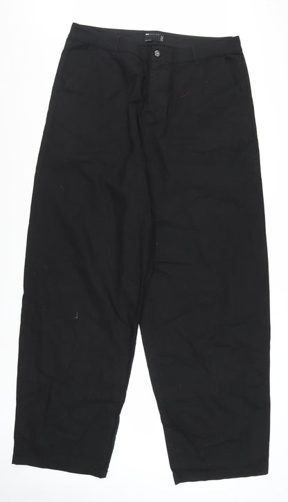 ASOS Design Men's Black Chino Trousers 36W 34L Cotton Blend