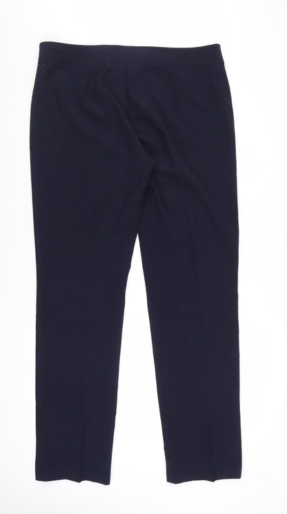 Marks and Spencer Womens Navy Stretch Trousers Size 16 Long
