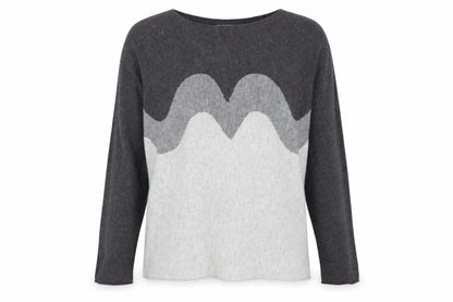 Bianco & Blu Womens Grey XL Merino Wool Blend Pullover Jumper