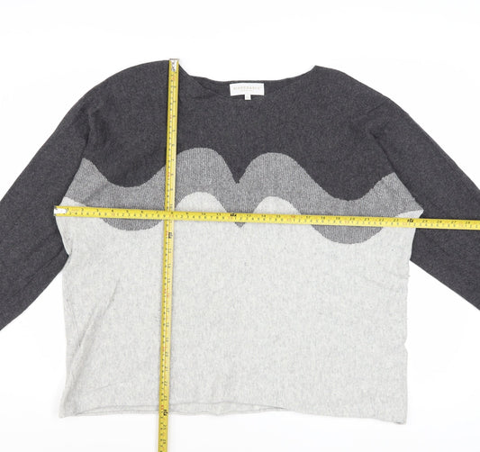 Bianco & Blu Womens Grey XL Merino Wool Blend Pullover Jumper