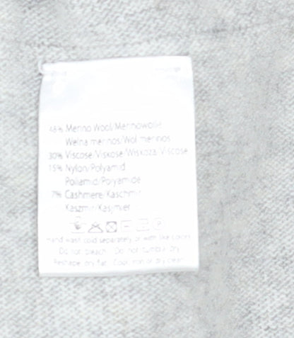 Bianco & Blu Womens Grey XL Merino Wool Blend Pullover Jumper