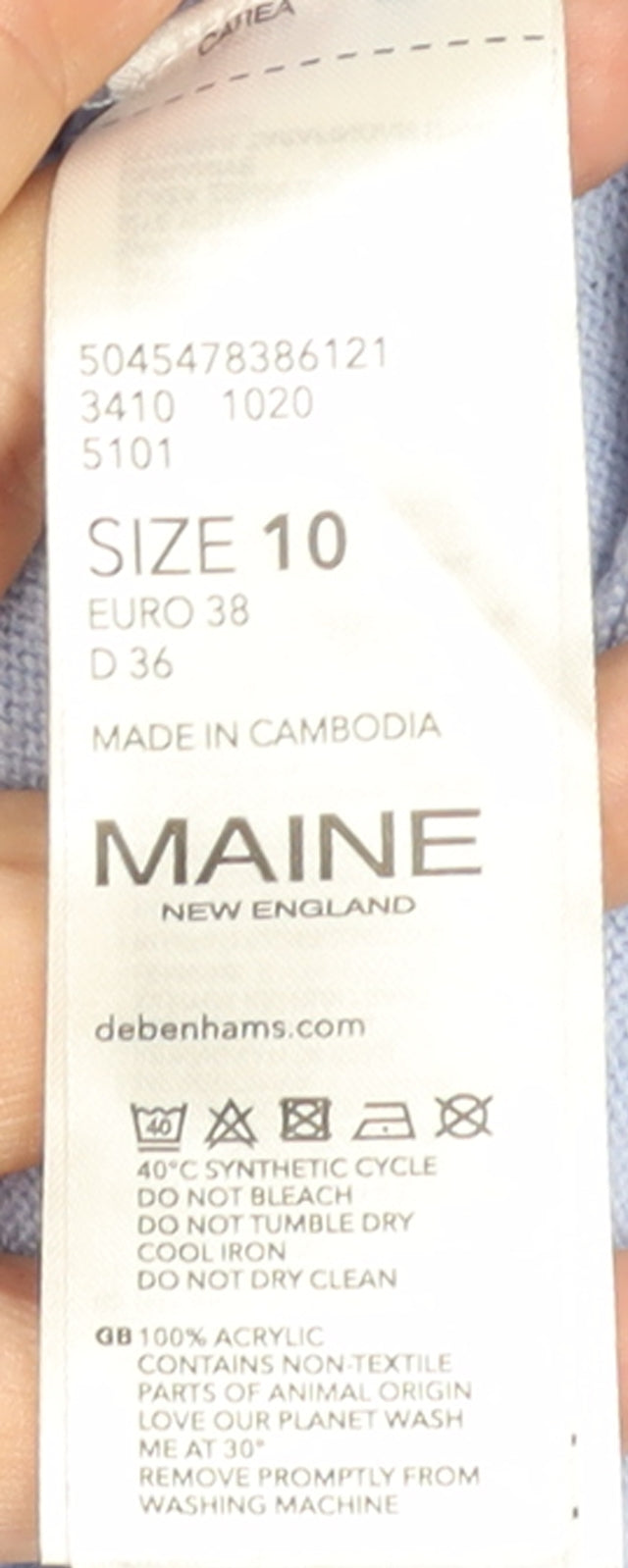 Maine New England Women's Blue Cardigan Size 10 Acrylic Knit