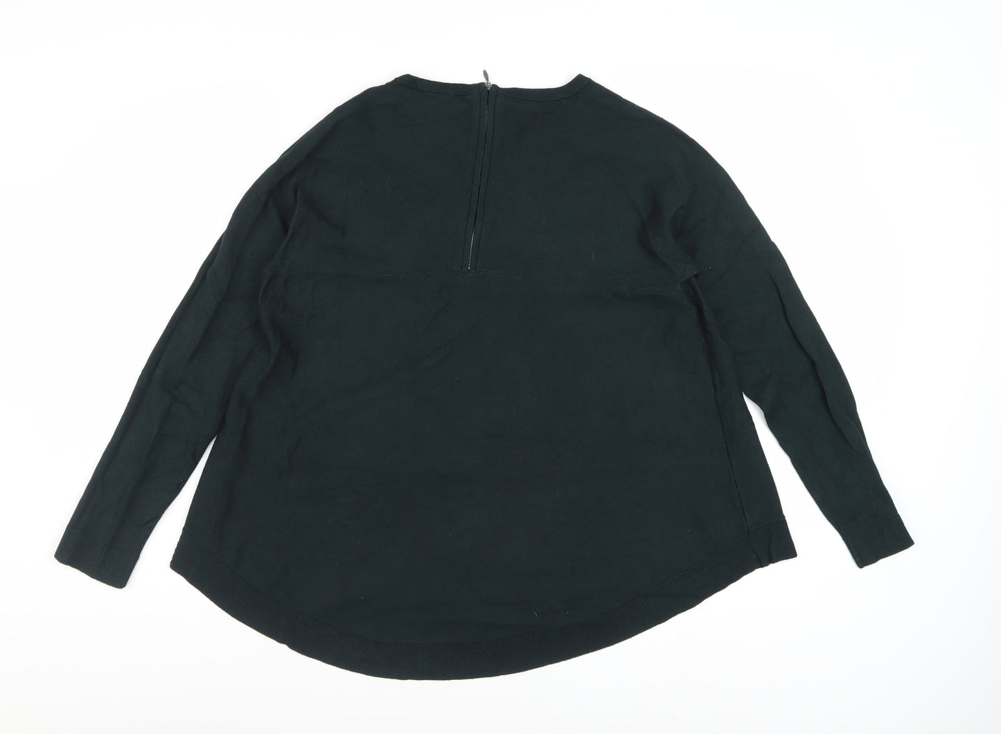 Phase Eight Women Green Crew Neck Long Sleeve Pullover Jumper Size 12