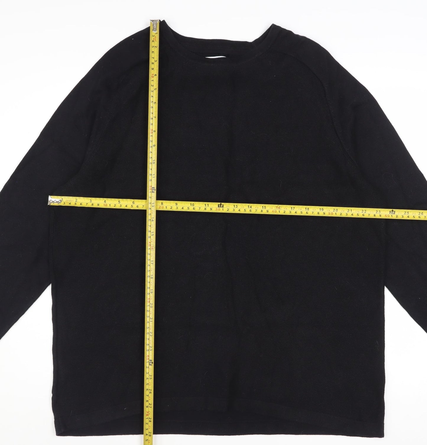 Red Herring Men's Black Cotton Crew Neck Pullover Jumper XL