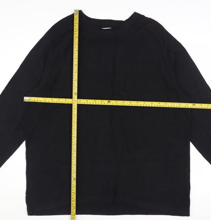 Red Herring Men's Black Cotton Crew Neck Pullover Jumper XL