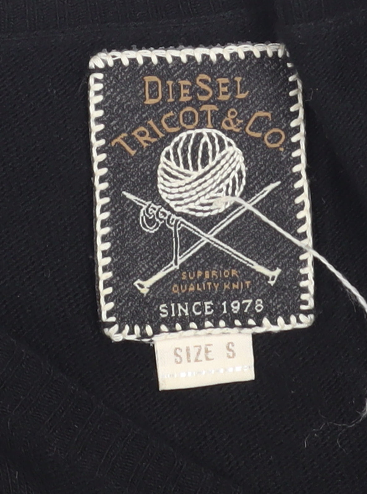 Diesel Men's Black Crew Neck Pullover Jumper Size S