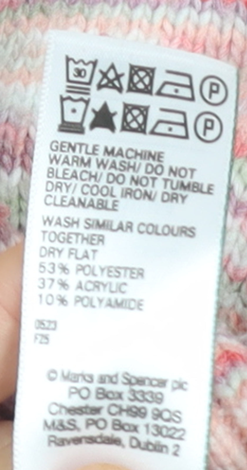 Marks and Spencer Women’s Multicoloured Roll Neck Knit Jumper M