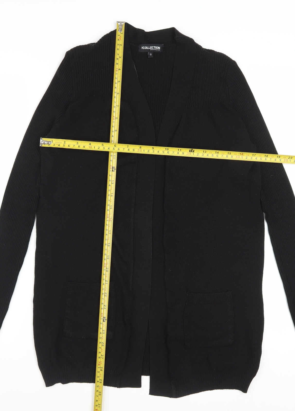 Debenhams Women’s Black Size 12 Knit Long Sleeve Open Cardigan