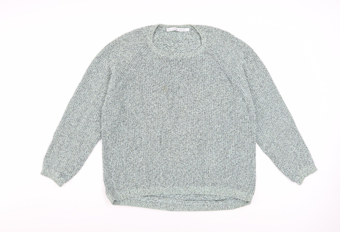 & Other Stories Women Green Cotton Chunky Knit Pullover Jumper L UK 14