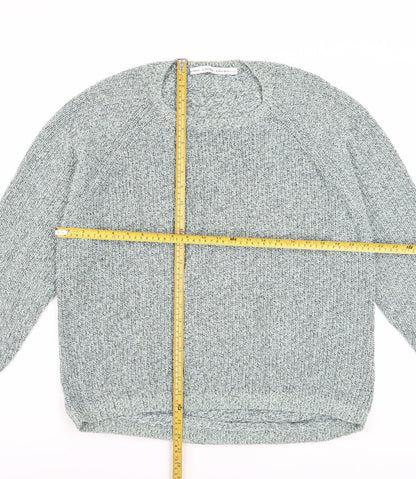 & Other Stories Women Green Cotton Chunky Knit Pullover Jumper L UK 14