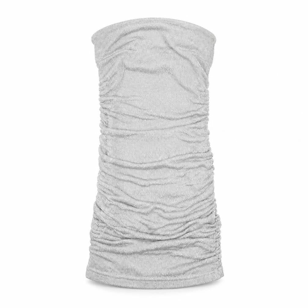 Motel Rocks Women's Silver Strapless Bodycon Mini Dress XS