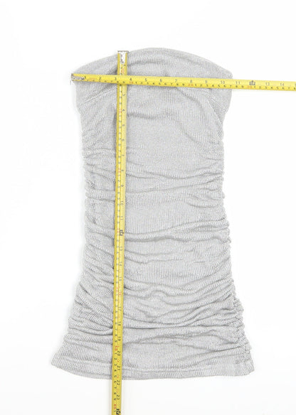 Motel Women's Silver Strapless Bodycon Mini Dress XS