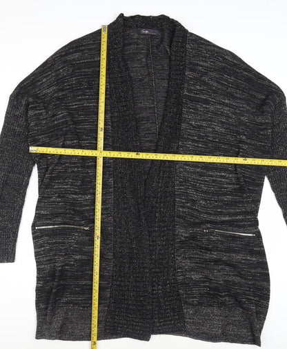 Marks and Spencer Women’s Black Metallic Knit Longline Cardigan Size 22