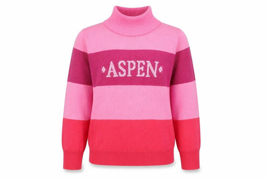 Threadbare Women Pink Striped Roll Neck Pullover Jumper Size 14