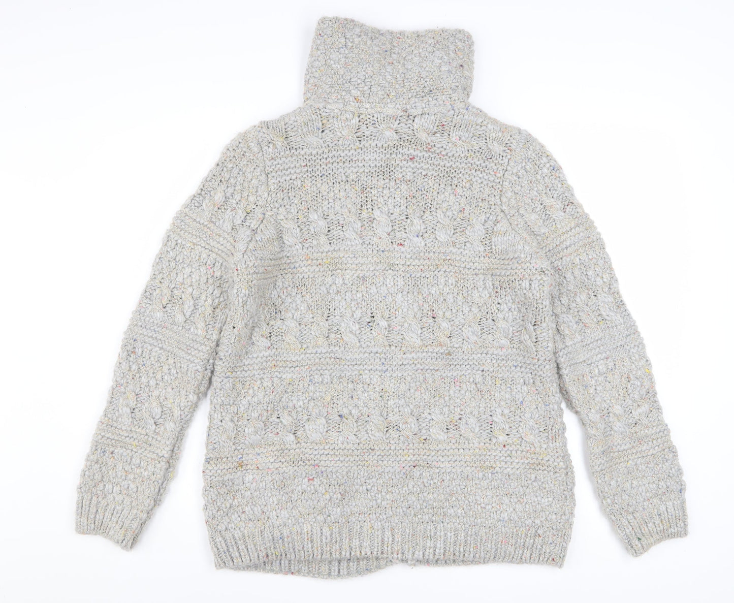 Marks and Spencer Women's Grey Cable-Knit Full Zip Jumper UK 14