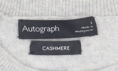 Marks and Spencer Autograph Women Grey Cashmere Star Jumper Size 6