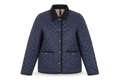 Topshop Women Blue Quilted Mid-Length Jacket Size 12