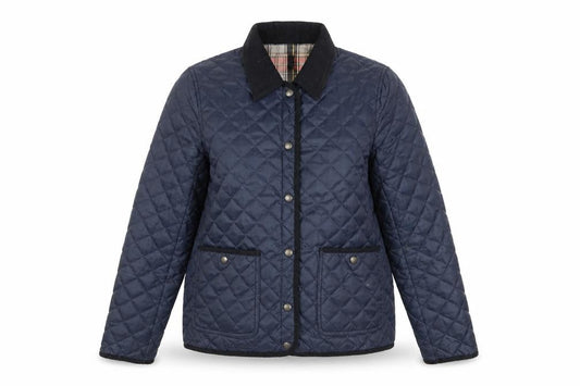 Topshop Women Blue Quilted Mid-Length Jacket Size 12