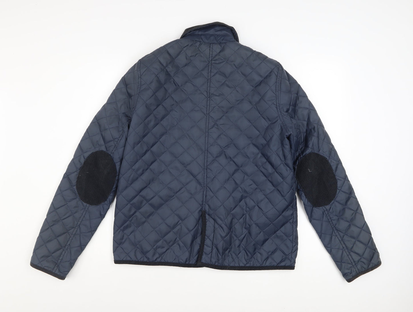 Topshop Women Blue Quilted Mid-Length Jacket Size 12