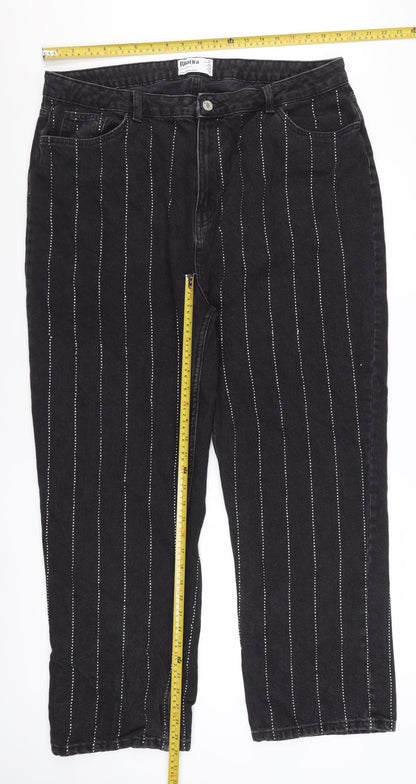 Rita Ora x Primark Women’s Black Studded Straight Jeans Size 20